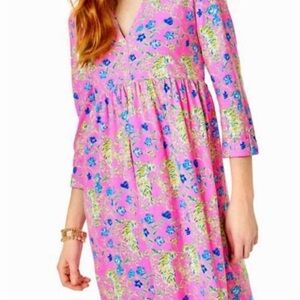 Lilly Pulitzer Loran Dress Prosecco Pink Tigress Garden EUC